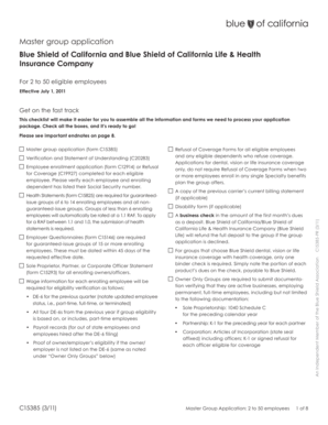 Blue Shield of California Master Group Application