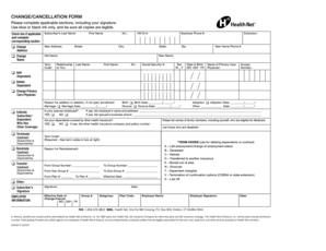 Health Net Change/Cancellation Form