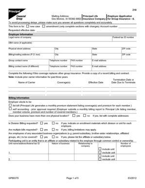 Principal Life Employer Application