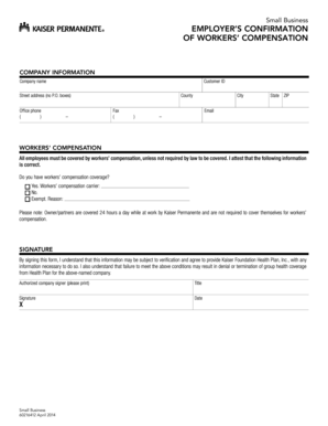 Employer’s Confirmation of Workers’ Compensation
