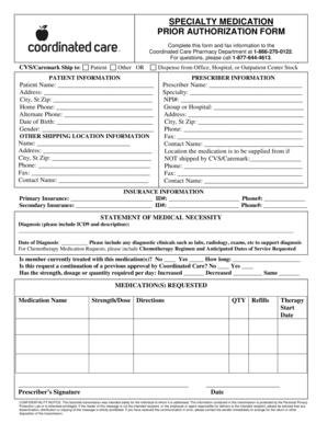 Specialty Medication Prior Authorization Form