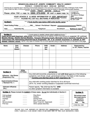 Michigan Communicable Disease Reporting Form