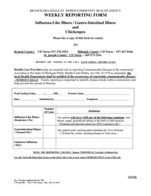 Michigan Communicable Disease Reporting Form