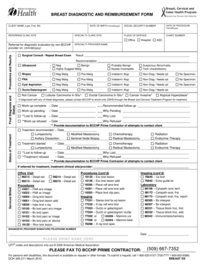 Breast Diagnostic and Reimbursement Form