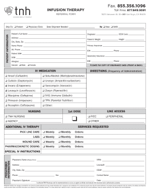 Infusion Therapy Order Form