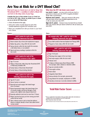 DVT Risk Assessment Form