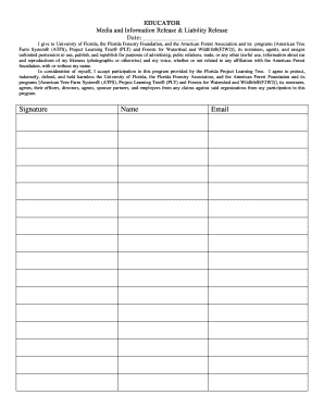 Printable sign in sheet - Sign-in Sheet and Liability Photo Permission Form - University of ... - sfrc ufl