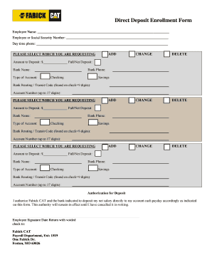 Direct Deposit Enrollment Form
