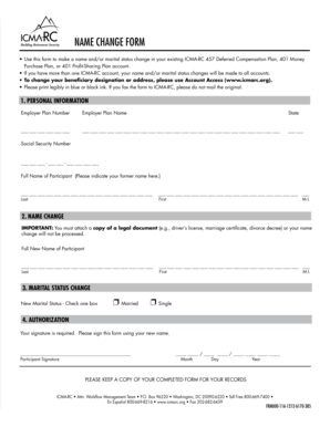ICMA-RC Name Change Form