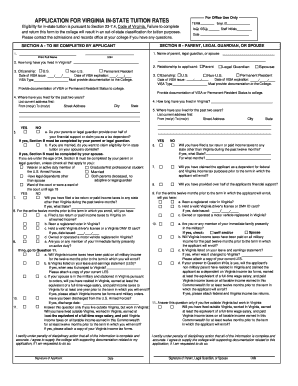 Virginia In-State Tuition Application