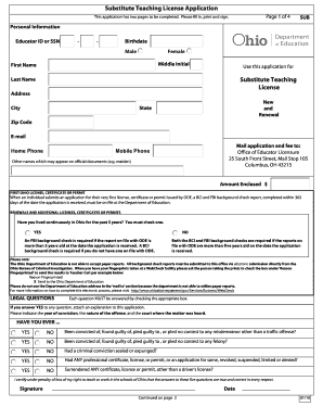 Ohio Substitute Teaching License Application