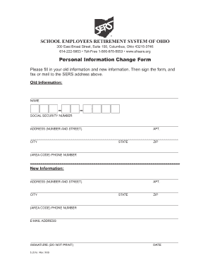 Ohio SERS Personal Information Change Form