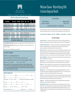 Wellness Class Registration Form