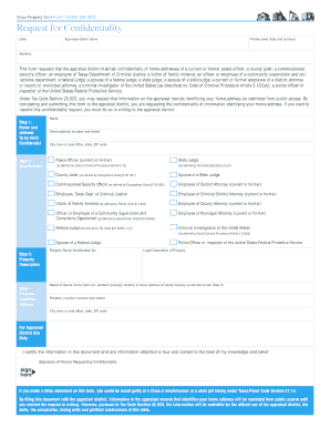 Texas Confidentiality Request Form 50-284