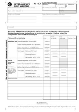 Swedish Direct Marketing Invoice Form