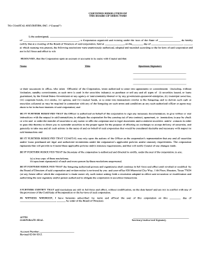 Certified Resolution of Board of Directors