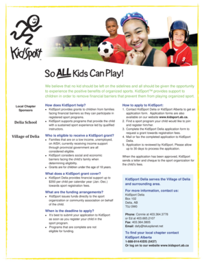 KidSport Alberta Application Form