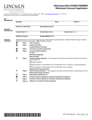 Retirement Account Application