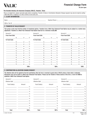 VALIC Financial Change Form