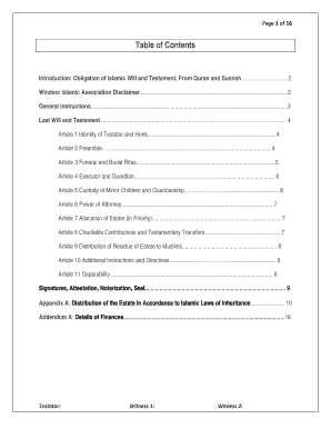 Islamic Last Will and Testament