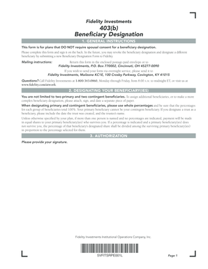 Fidelity 403(b) Beneficiary Designation Form