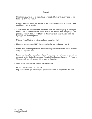 Form 4 Certificate of Renewal