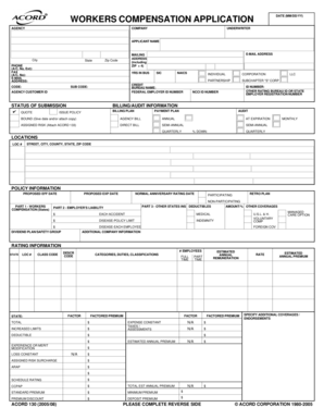Workers Compensation Application Form