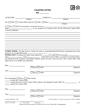 Real Estate Counter Offer