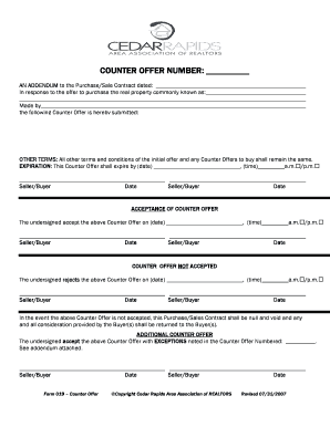 Real Estate Counter Offer Form