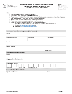 Request for Transfer from CDA to PSEA