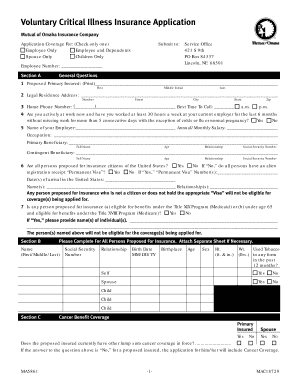 Voluntary Critical Illness Insurance Application