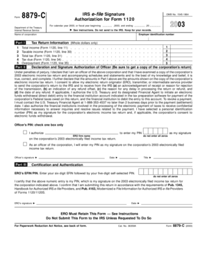 IRS Form 8879-C Authorization for Form 1120