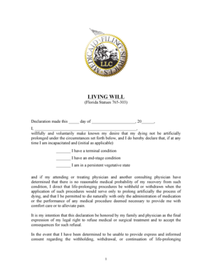 Florida Living Will Form