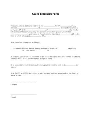 Lease Extension Form