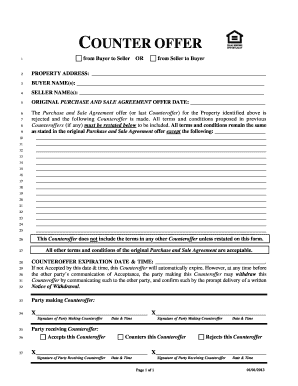 Real Estate Counter Offer Form