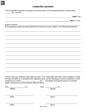 Counteroffer Agreement for Real Estate Contract