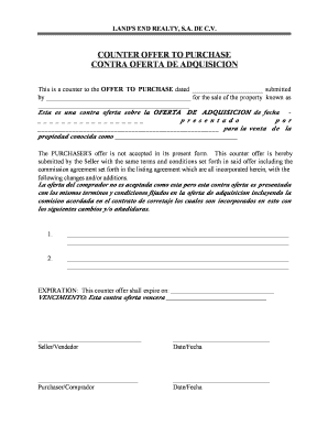 Counter Offer to Purchase Real Estate
