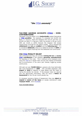 Canada Taxpayer Relief Request Form