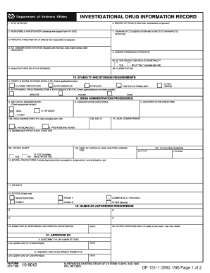 Investigational Drug Information Record
