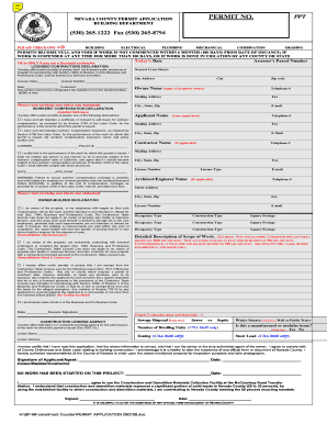 Nevada County Permit Application