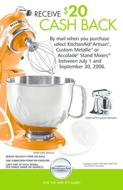 KitchenAid Stand Mixer Rebate Form
