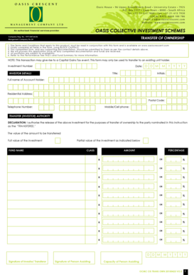 Oasis Collective Investment Scheme Transfer of Ownership Form
