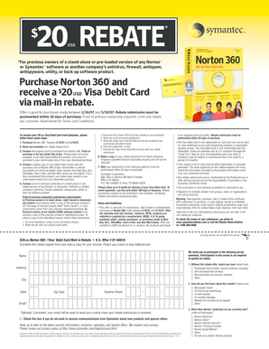Norton 360 Mail-in Rebate Form