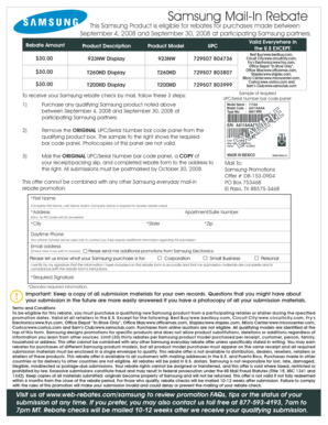 Samsung Mail-In Rebate Form