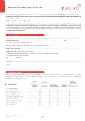 Kagiso Additional Investment Application Form