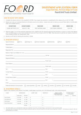 Investment Application Form