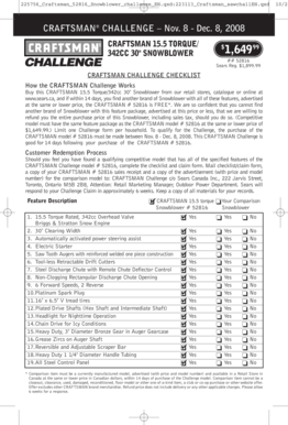 Craftsman Snowblower Price Challenge Form