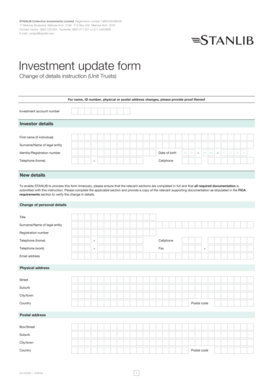 STANLIB Investment Update Form
