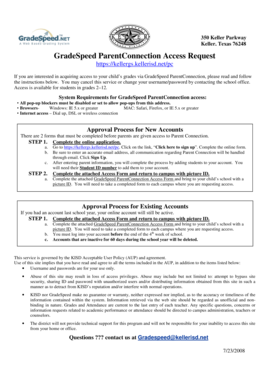 GradeSpeed ParentConnection Access Form