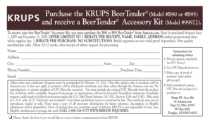 KRUPS BeerTender Rebate Form